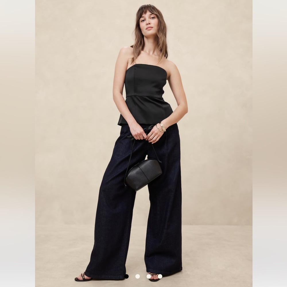 NWT Banana Republic Elegant Black Strapless Top - Sz 12